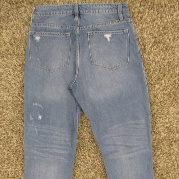 Kancan Jeans Women 27 Medium Wash Ultra High Rise 90s Boyfriend Distressed Denim - Picture 4 of 6